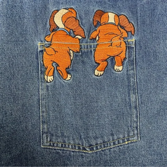 Vintage Disney Lady and the Tramp Denim Jumper Dress Small - Picture 4 of 8